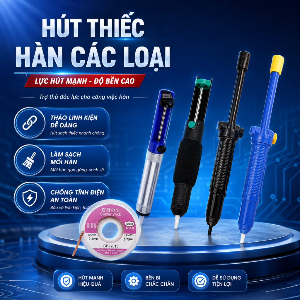 Hút Thiếc Hàn Các Loại Lực Hút Mạnh Thao Tác Dễ Dàng Chất Lượng Tốt ILinhkien