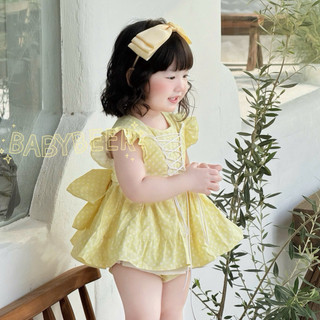 {CHÍNH PHẨM _ĐỘC QUYỀN} Váy Bi Vàng Pastel cho bé _THÔ COTTON MỸ_Ảnh Thật