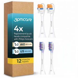 Bộ 4 Đầu Bàn Chải 9pmcare Tương Thích Philips Sonicare (2 AIO Sạch Sâu & 2 US Siêu Mềm)