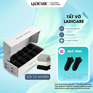 Tất vớ LADICARE sợi tự nhiên Unisex thời trang nam nữ trắng đen dày dặn, thoáng khí