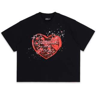 ÁO SWE CANDY ROSES BOXY TEE - BLACK