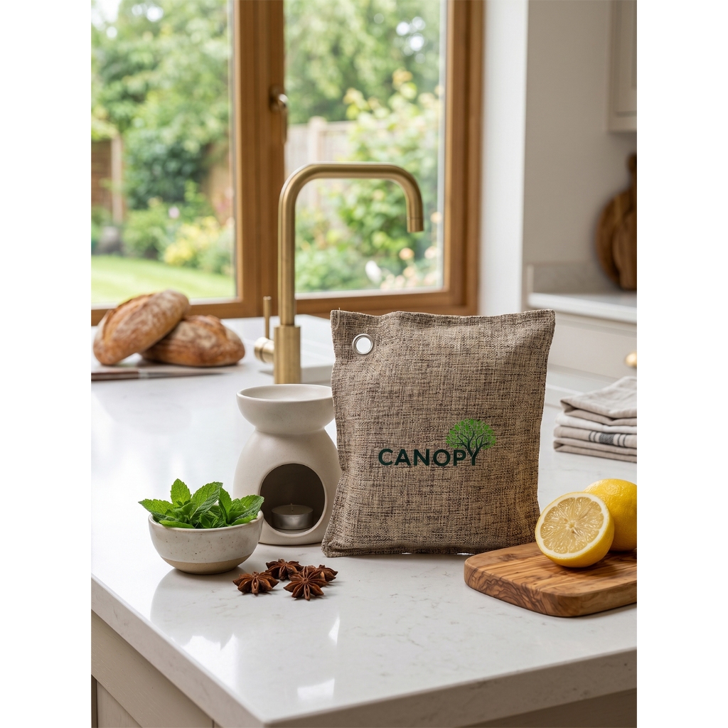 Túi Than Hoạt Tính CANOPY Hút Mùi Tủ Lạnh, Hút Ẩm Phòng, Hút Mùi ô tô,100% Gáo Dừa (500gr)