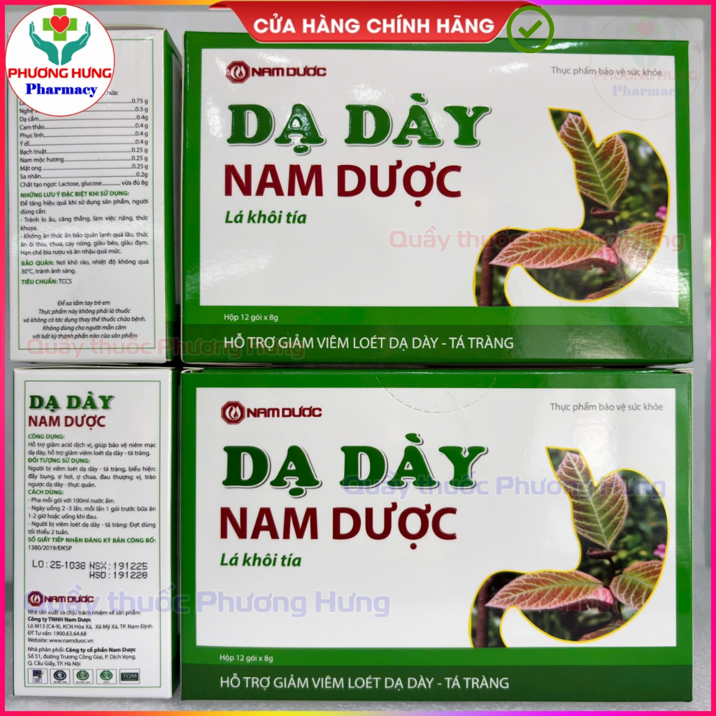 Cốm Dạ Dày Nam Dược Giúp Giảm Loét Dạ Dày, Tá Tràng, Giảm Đau Bụng, Đầy Bụng, Khó Tiêu - Hộp 12 Gói