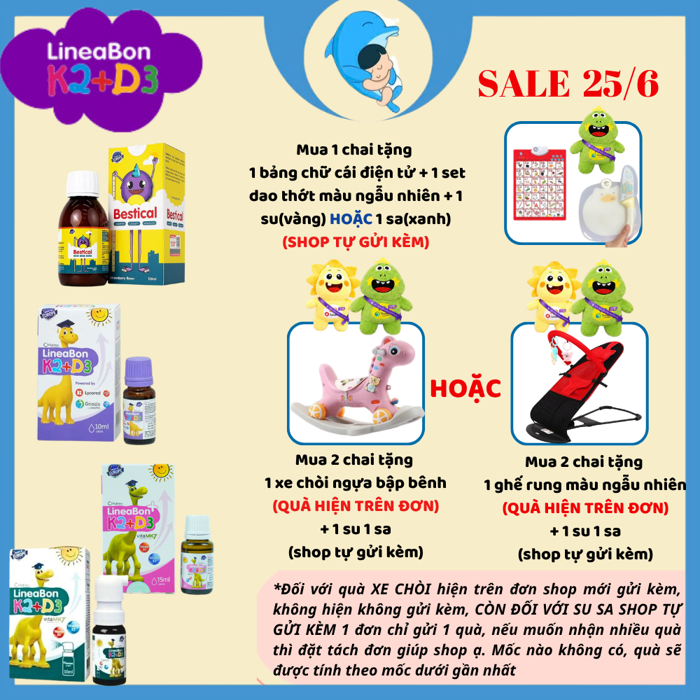 LineaBon/Canxi Bestical hỗ trợ hấp thụ canxi, phát triển chiều cao giúp bé khỏe mạnh MECAHEO