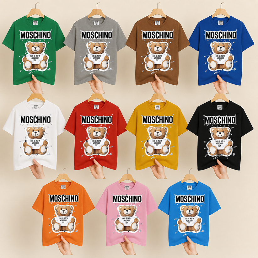 Áo thun  moschino teddy bear gim băng oversize