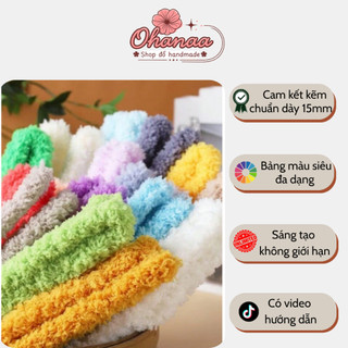 Kẽm xù làm thú bông handmade, sợi kẽm lông dày mịn 15mm chuẩn loại 1