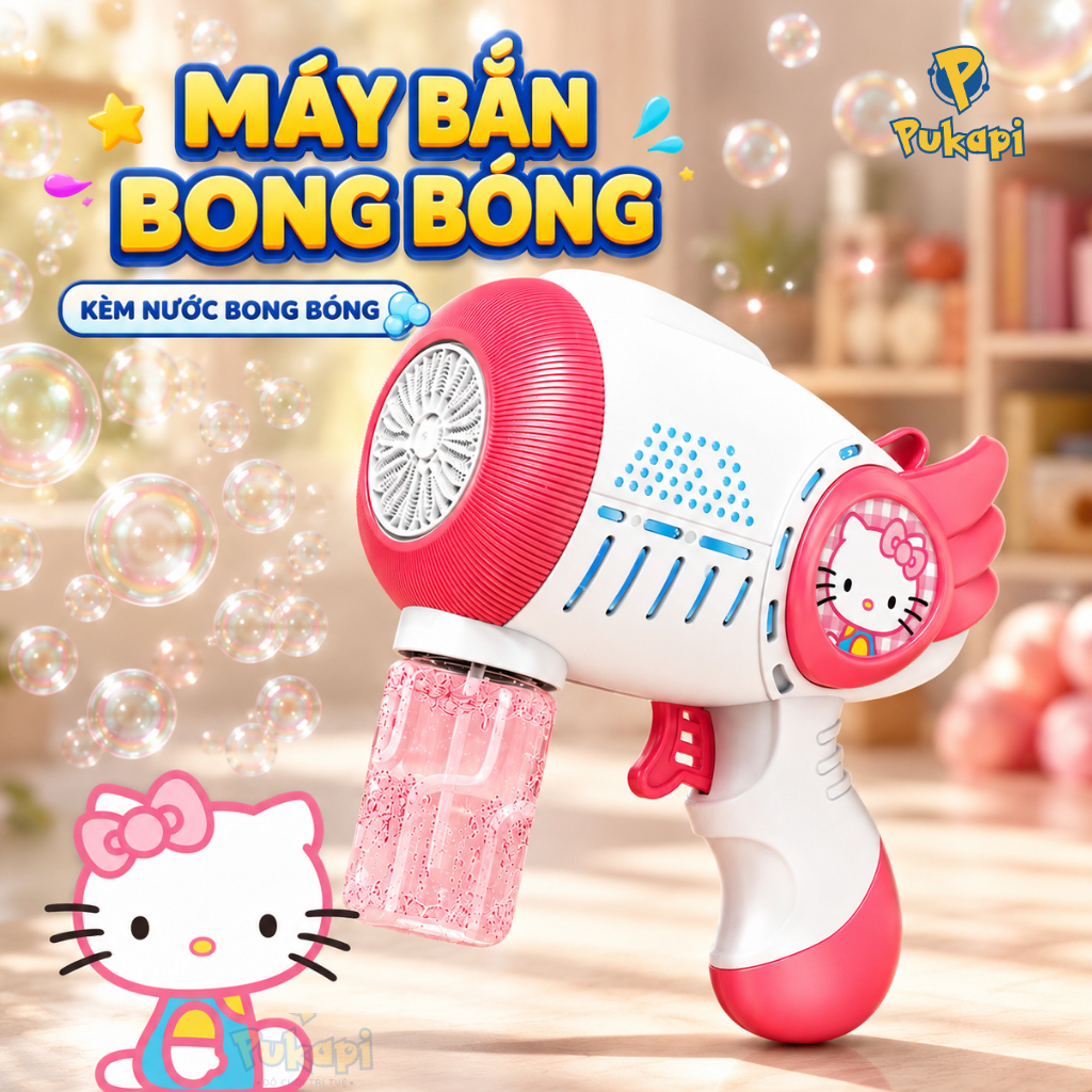 Máy Bong Bóng Súng Bong Bóng Xà Phòng Máy Bắn Bong Bóng Thổi Bong Bóng Xà Phòng Hoạt Hình- Đồ Chơi Cho Bé PUKAPI