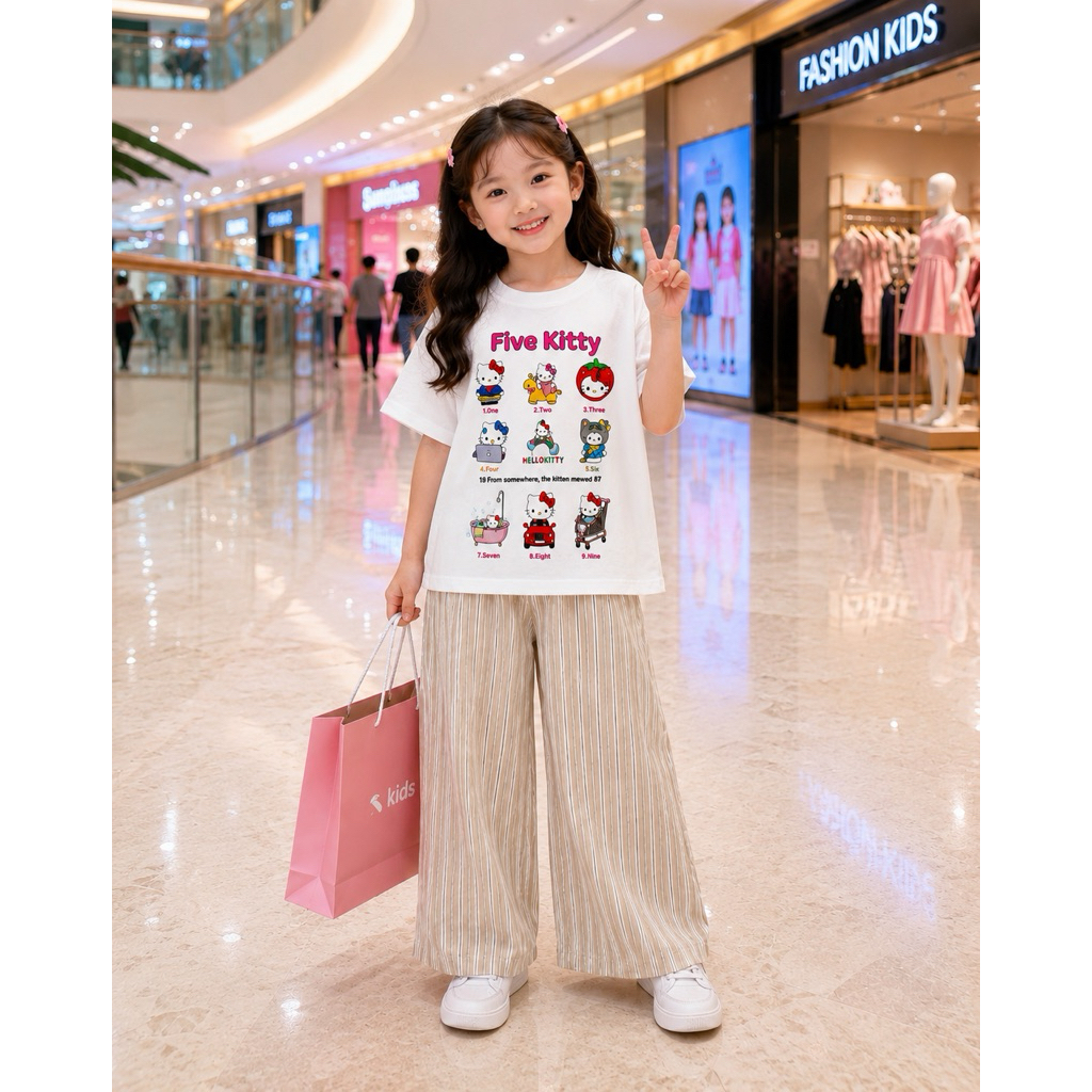 Bộ quần daif ống Suôn Bé Gái vải Linen cho bé 18-42kg( tặng 10KT)