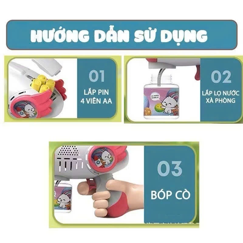 Máy Bong Bóng Súng Bong Bóng Xà Phòng Máy Bắn Bong Bóng Thổi Bong Bóng Xà Phòng Hoạt Hình- Đồ Chơi Cho Bé PUKAPI