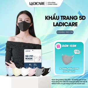 Khẩu trang 5D Mask Ladicare cao cấp, lọc bụi PM2.5, kháng khuẩn, form vừa vặn, êm ái