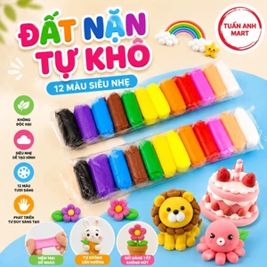 Combo 3 set Đất nặn tự khô 12/24 màu đất sét tự khô hình siêu nhẹ dành cho bé