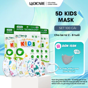 Khẩu trang trẻ em 5D An Tâm kháng khuẩn dành cho bé 2-8 tuổi hàng chính hãng Công Ty