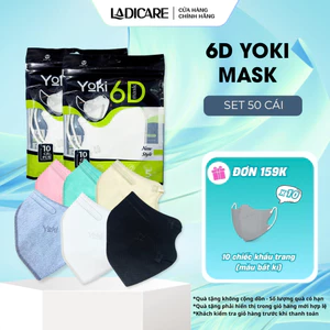 Khẩu trang 6D YOKI Mask, Khẩu trang y tế 2.5PM kháng khuẩn 5 Lớp Dày chính hãng công ty