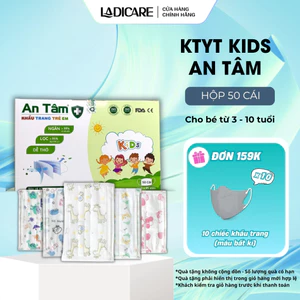 Khẩu trang y tế trẻ em An Tâm [Hộp 50 Cái] kháng khuẩn cho bé 3 đến 10 tuổi nhiều hoạ tiết