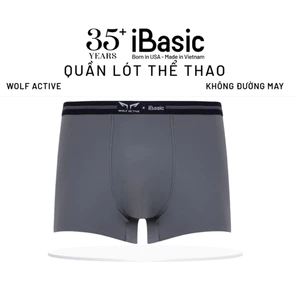 Quần lót nam Trunk thể thao Wolf Active x iBasic su lạnh không viền freecut thấm mồ hôi cho Gym Chạy bộ PANM152
