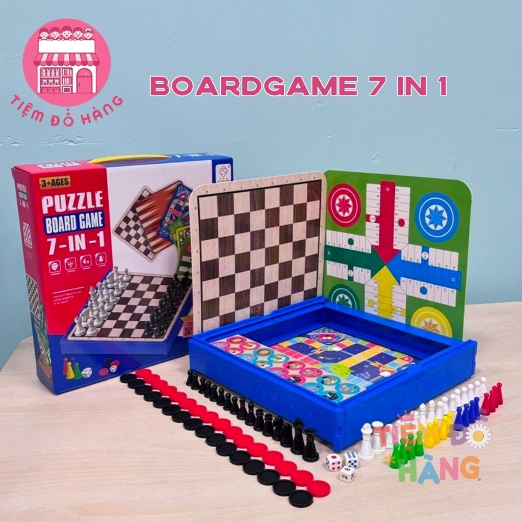 Bộ Cờ Vua, Cá Ngựa, Rắn Leo Thang, Cờ Tướng 8 In 1, 2 In 1, 7 In 1, 15 In 1 - Đồ Chơi Boardgame