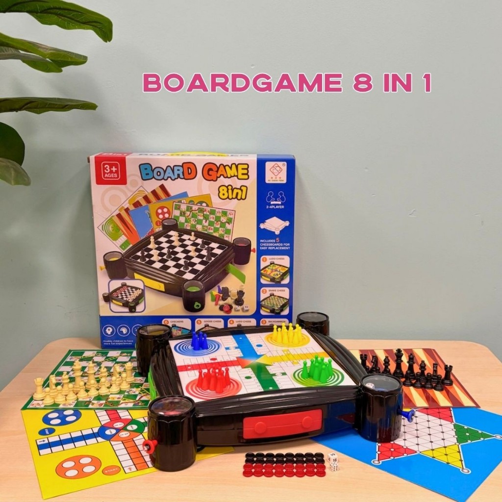 Bộ Cờ Vua, Cá Ngựa, Rắn Leo Thang, Cờ Tướng 8 In 1, 2 In 1, 7 In 1, 15 In 1 - Đồ Chơi Boardgame
