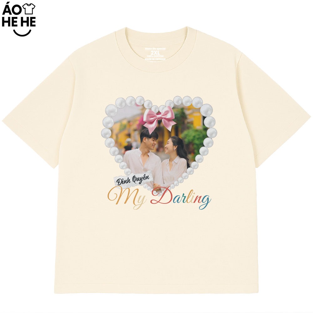 Áo Thun In Áo Theo Yêu Cầu, In Hình Ảnh Người Yêu Gia Đình , Nhóm Teambuilding Form Rộng Dành Cho Nam Nữ Cotton 250gsm