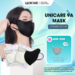 UNICARE Combo 50 cái khẩu trang 9A Unicare 5 lớp dày dặn che kín mặt, khẩu trang kháng khuẩn cao cấp