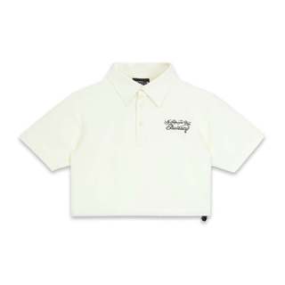 ÁO SWE SCRIPT CROP POLO - IVORY
