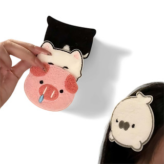 Bộ kẹp tóc gấu kem 6 cái + kẹp cá bơi Y2K | Phụ kiện tóc mái cute Hàn Quốc