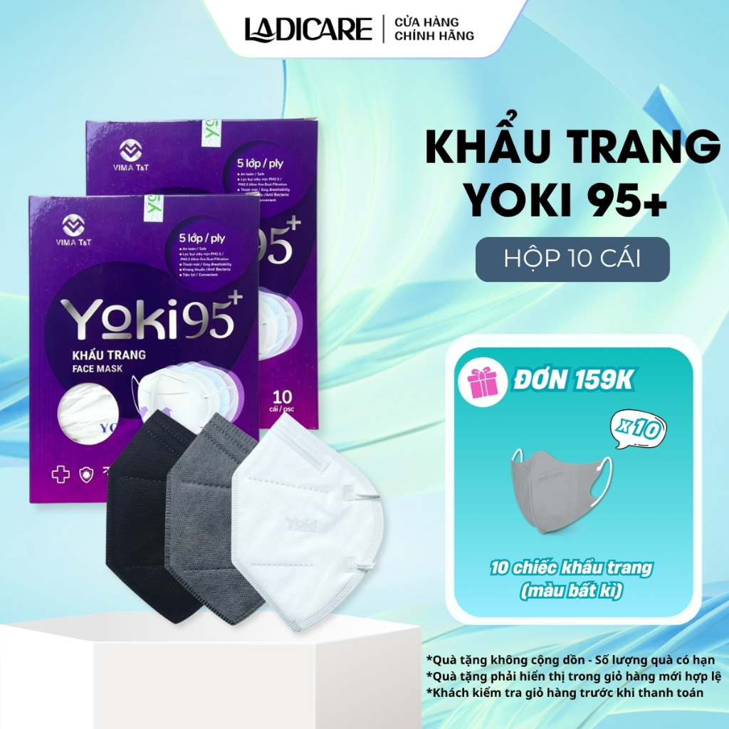Khẩu trang N95 Yoki 5 lớp kháng khuẩn chuẩn y tế hàng chính hãng công ty