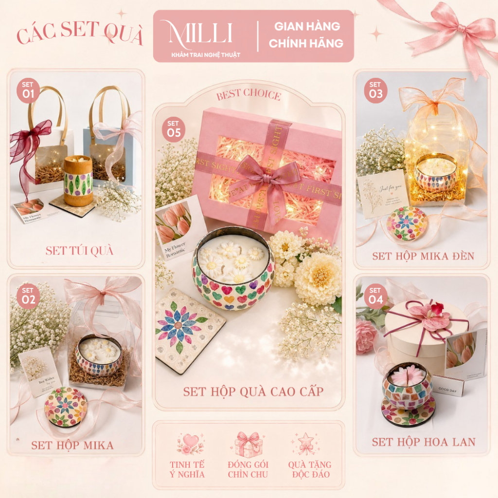 [HOẢ TỐC] Set quà tặng nến thơm khảm trai, quà tặng 20-11,sinh nhật, kỉ niệm, lưu niệm, các dịp đặc biệt đa dạng độc đáo