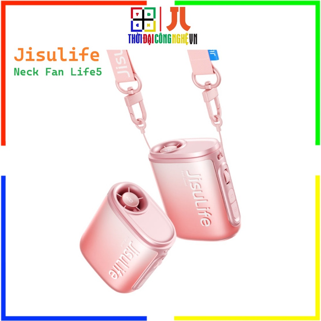 Quạt Đeo Cổ Jisulife Neck Fan Life5 Pin 4500mAh Đeo Thắt Lưng Chạy 18H - Bảo Hành 12 Tháng