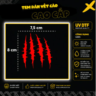TEM DÁN VẾT CÀO XE MÁY UV DTF TRANG TRÍ SH VISION AIR BLADE WINNER WAVE CHỐNG NƯỚC BỀN ĐẸP