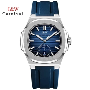 Đồng Hồ Nam Chính Hãng I&W Carnival 735G1-S2 Full Box Chống Nước Kính Sapphire (Máy Cơ Tự Động)