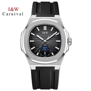 Đồng Hồ Nam Chính Hãng I&W Carnival 735G1-S3 Full Box Chống Nước Kính Sapphire (Máy Cơ Tự Động)