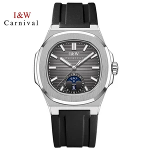 Đồng Hồ Nam Chính Hãng I&W Carnival 735G1-S4 Full Box Chống Nước Kính Sapphire (Máy Cơ Tự Động)