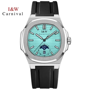 Đồng Hồ Nam Chính Hãng I&W Carnival 735G1-S6 Full Box Chống Nước Kính Sapphire (Máy Cơ Tự Động)