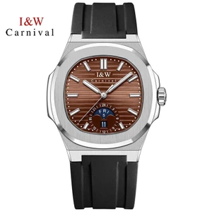 Đồng Hồ Nam Chính Hãng I&W Carnival 735G1-S7 Full Box Chống Nước Kính Sapphire (Máy Cơ Tự Động)