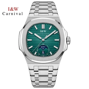 Đồng Hồ Nam Chính Hãng I&W Carnival 735G1-T5 Full Box Chống Nước Kính Sapphire (Máy Cơ Tự Động)