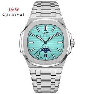 Đồng Hồ Nam Chính Hãng I&W Carnival 735G1-T6 Full Box Chống Nước Kính Sapphire (Máy Cơ Tự Động)