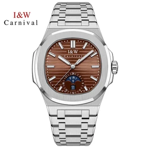 Đồng Hồ Nam Chính Hãng I&W Carnival 735G1-T7 Full Box Chống Nước Kính Sapphire (Máy Cơ Tự Động)