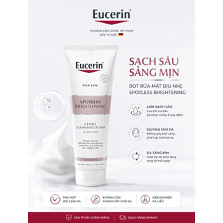 Eucerin Spotless Brightening Gentle Cleansing Foam 150ml Sữa Rửa Mặt Làm Sạch Dịu Nhẹ Hỗ Trợ Sáng Da