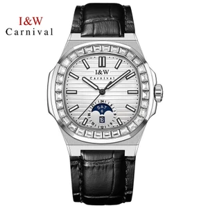 Đồng Hồ Nam Chính Hãng I&W Carnival 735G2-D1 Full Box Chống Nước Kính Sapphire (Máy Cơ Tự Động)