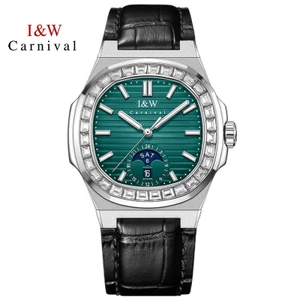 Đồng Hồ Nam Chính Hãng I&W Carnival 735G2-D5 Full Box Chống Nước Kính Sapphire (Máy Cơ Tự Động)