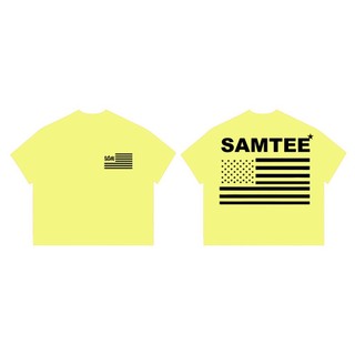 Áo Thun Boxy SAMTEE Tay Ngắn Cotton 250gsm " CỜ MỸ " Áo Phông Forrm Rộng Mùa Hè Kiểu Đẹp Unisex Nam Nữ