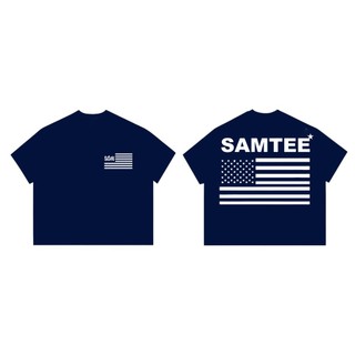 Áo Thun Boxy SAMTEE Tay Ngắn Cotton 250gsm " CỜ MỸ " Áo Phông Forrm Rộng Mùa Hè Kiểu Đẹp Unisex Nam Nữ