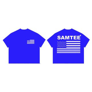 Áo Thun Boxy SAMTEE Tay Ngắn Cotton 250gsm " CỜ MỸ " Áo Phông Forrm Rộng Mùa Hè Kiểu Đẹp Unisex Nam Nữ