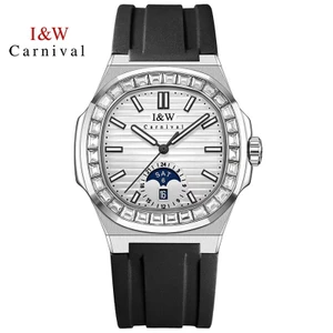 Đồng Hồ Nam Chính Hãng I&W Carnival 735G2-S1 Full Box Chống Nước Kính Sapphire (Máy Cơ Tự Động)