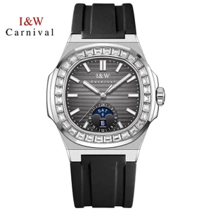 Đồng Hồ Nam Chính Hãng I&W Carnival 735G2-S4 Full Box Chống Nước Kính Sapphire (Máy Cơ Tự Động)