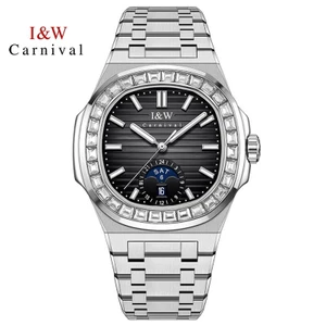 Đồng Hồ Nam Chính Hãng I&W Carnival 735G2-T3 Full Box Chống Nước Kính Sapphire (Máy Cơ Tự Động)