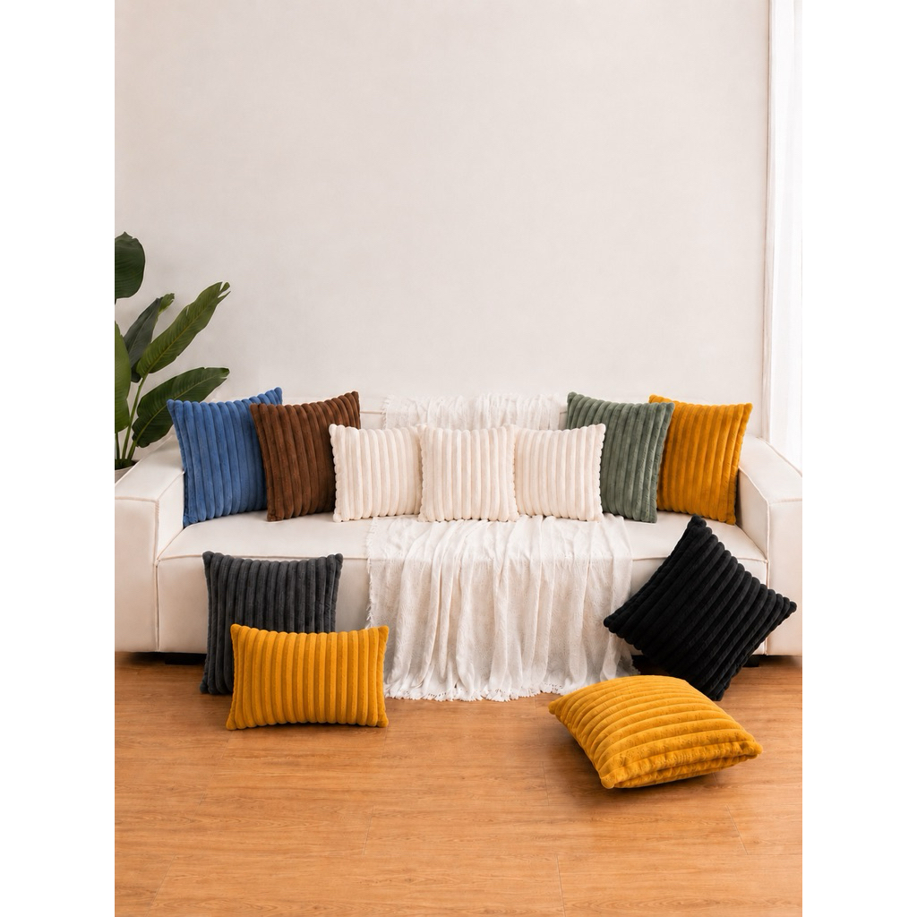 Gối Tựa Lưng Chữ Nhật Vải Corduroy Cao Cấp Thương Hiệu HC Mã Hàng 11
