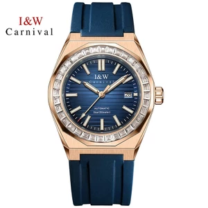 Đồng Hồ Nam Chính Hãng I&W Carnival 733G-S4 Full Box Chống Nước Kính Sapphire (Máy Cơ Tự Động)