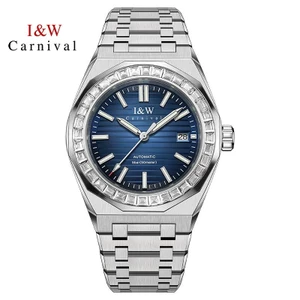 Đồng Hồ Nam Chính Hãng I&W Carnival 733G-T1 Full Box Chống Nước Kính Sapphire (Máy Cơ Tự Động)