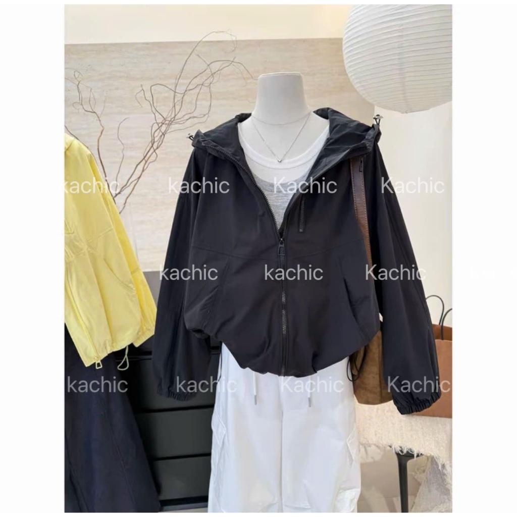 Áo Khoác Gió LỤA Dù FROM RỘNG 2 Lớp 2 Khóa Mũ Siêu Rộng Túi Chéo FROM RỘNG Chống Nắng Tia UV Cản Gió Kháng Nước Nhẹ 900